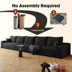 168Foam 6-Seater Sofa - Plush Corduroy Cloud Couch with Recliner and High-Resilience Foam
