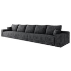 168Foam 6-Seater Sofa - Plush Corduroy Cloud Couch with Recliner and High-Resilience Foam