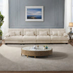 173.2 4-Seat Chenille Sectional Sofa with Deep Seating and Modular Design