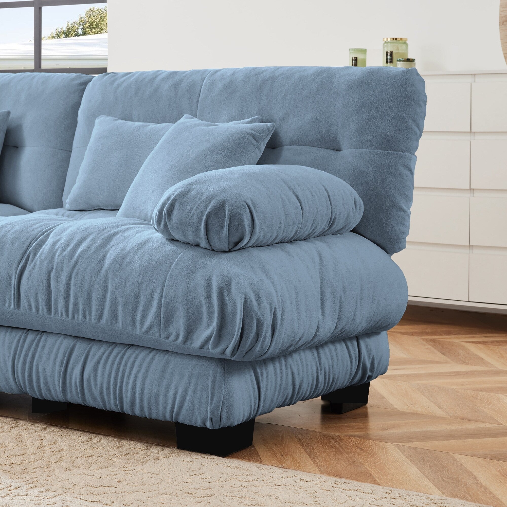 173.2 Chenille with Bolster Armrests, High-Resilience Sponge Cushions