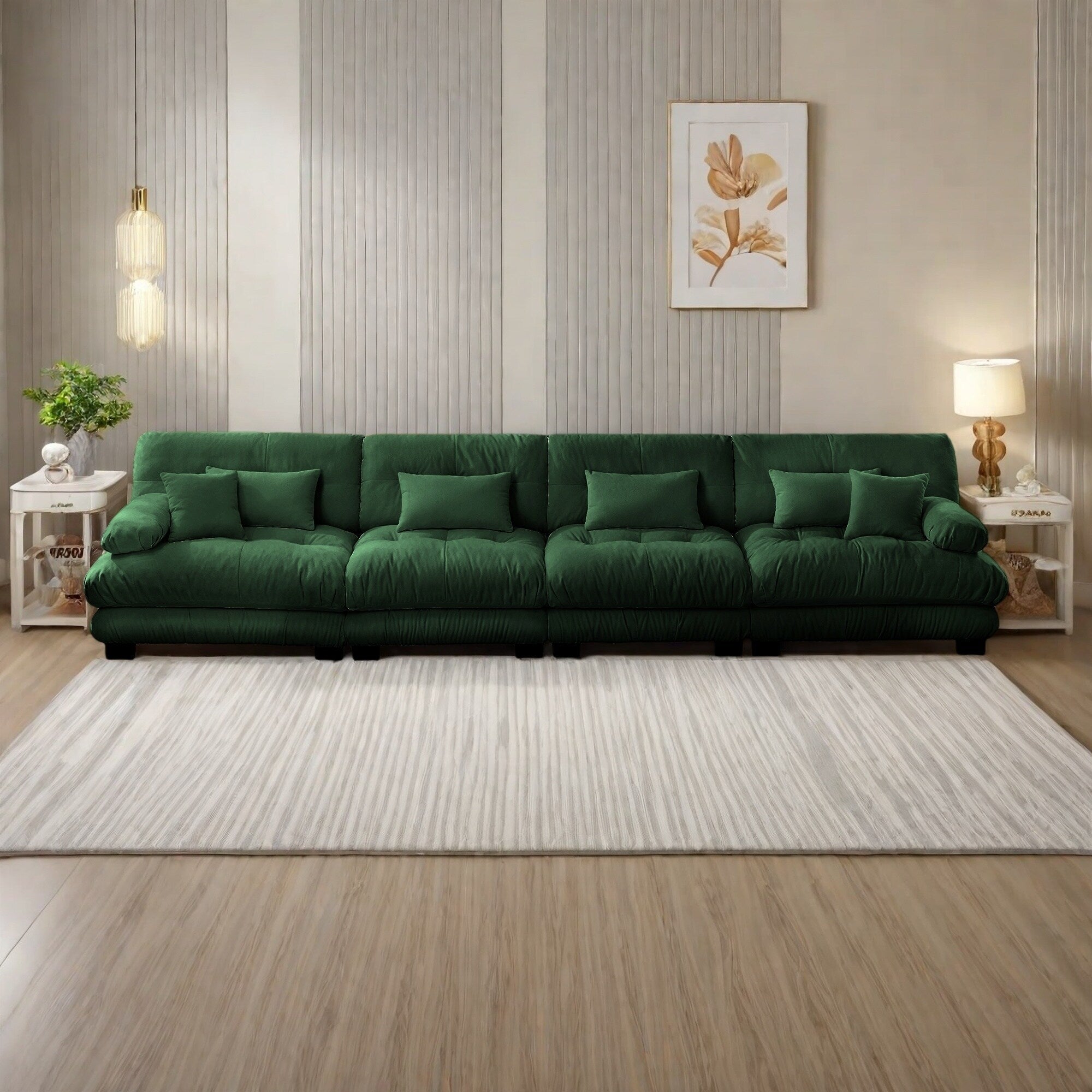 173.2 Chenille with Bolster Armrests, High-Resilience Sponge Cushions