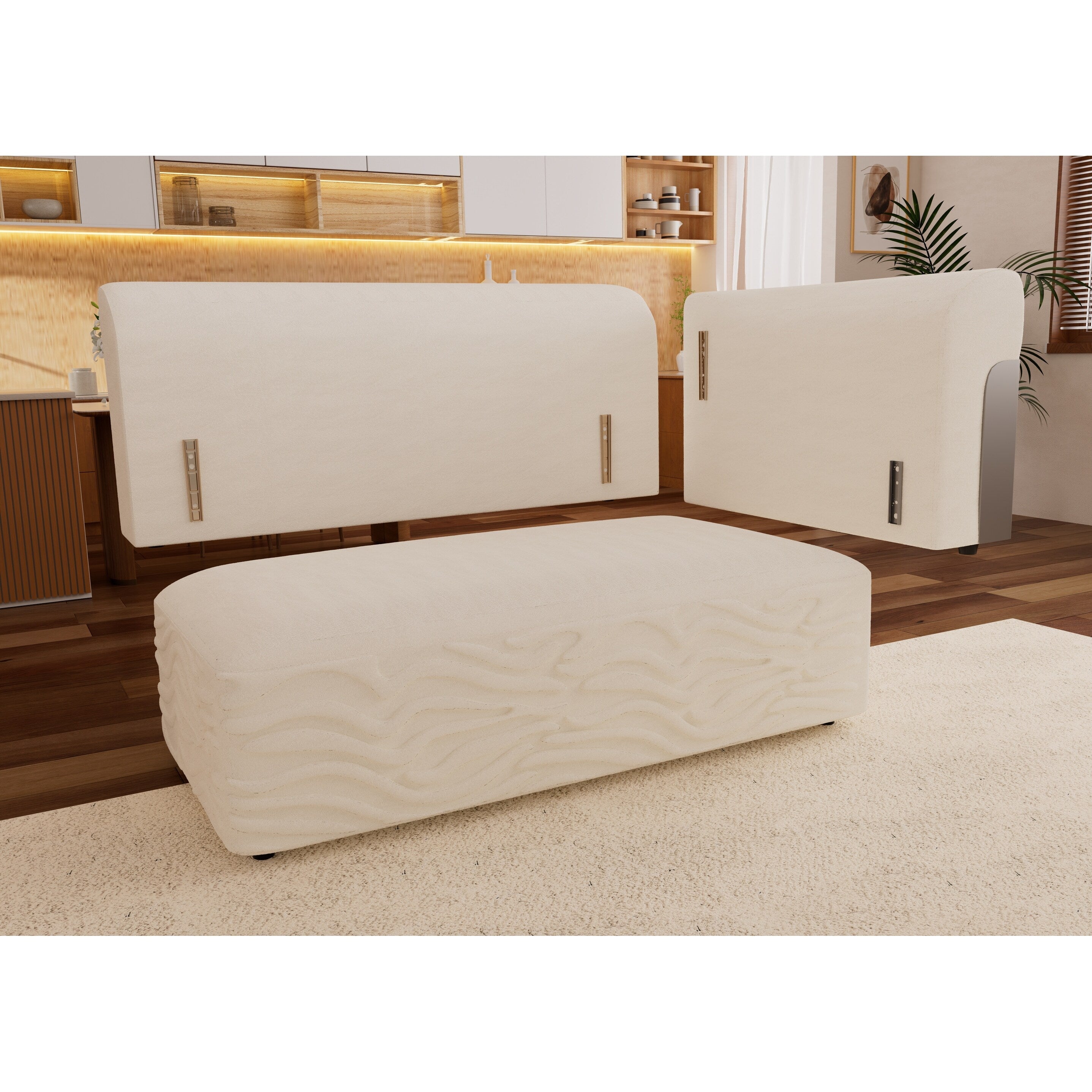 179.5Fabric 6-Seater Sofa with Deep Seat Sofa Comfy Cloud Couch with Pillows