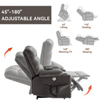 180Â° Power Lift Recliner Chair with Massage & Heat, Dual Cup Holders