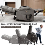 180Â° Power Lift Recliner Chair with Massage & Heat, Dual Cup Holders