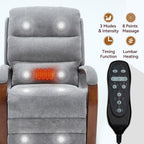 180Â° Power Lift Recliner Chair with Massage & Heat,Solid Wood Armrests