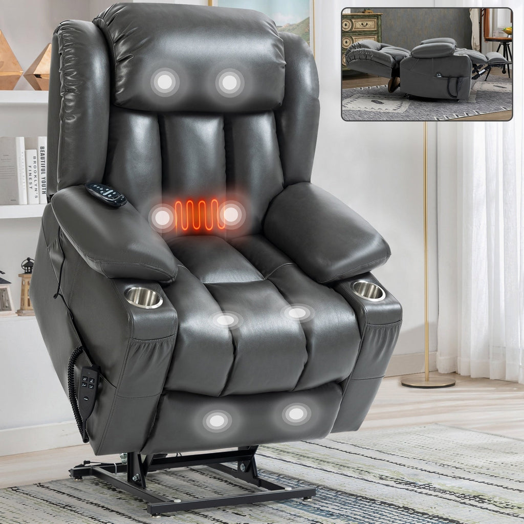 180Â° Power Lift Recliner Chair,Dual Motor, Stainless steel Cup Holders