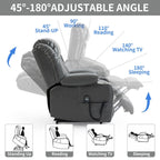 180Â° Power Lift Recliner Chair,Dual Motor, Stainless steel Cup Holders