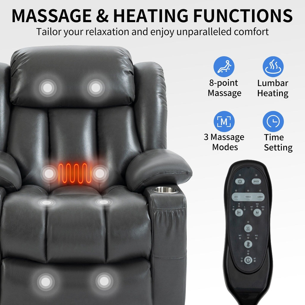 180Â° Power Lift Recliner Chair,Dual Motor, Stainless steel Cup Holders