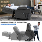 180Â° Power Lift Recliner Chair,Dual Motor, Stainless steel Cup Holders