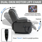 180Â° Power Lift Recliner Chair,Dual Motor, Stainless steel Cup Holders