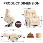 180Â° Power Lift Recliner Chair,Dual Motor, Stainless steel Cup Holders