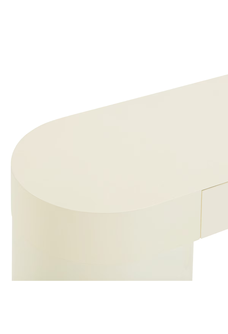 Console Nymera haute brillance, couleur crème