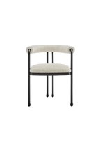 Chaise de salle à manger Aveline à dossier incurvé en métal et boucle, perle noire