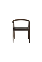 Chaise de salle à manger Serene en cuir et bois, noire