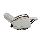 1pc Swivel Gliding Recliner Faux Leather Upholstered Solid Rubberwood Arms Luxurious Living Room Furniture