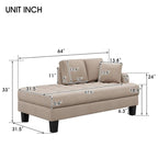 2 - Piece Living Room Set,Deep Tufted Upholstered Chaise Lounge set with 2 Toss Pillow,Warm Grey