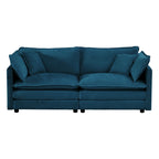 2-Piece Set Chenille Upholstered Extra Deep Seat Oversized Sofa with 3-Seater Sofa + Loveseat Sofa Sets