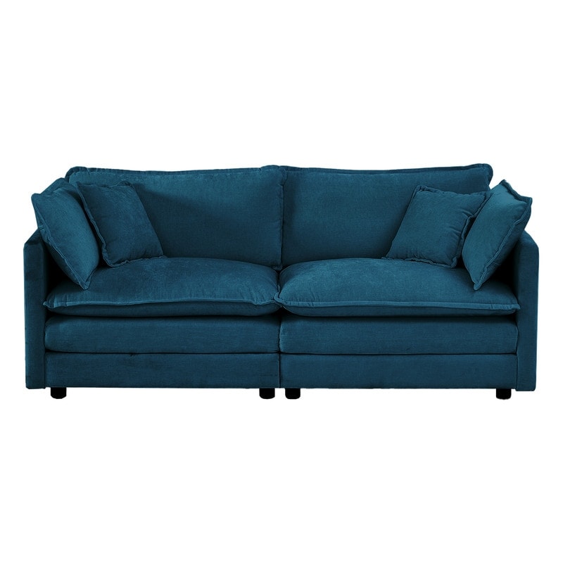 2-Piece Set Chenille Upholstered Extra Deep Seat Oversized Sofa with 3-Seater Sofa + Loveseat Sofa Sets