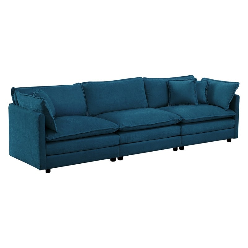 2-Piece Set Chenille Upholstered Extra Deep Seat Oversized Sofa with 3-Seater Sofa + Loveseat Sofa Sets