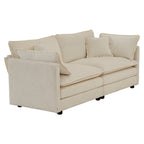 2-Piece Set Chenille Upholstered Extra Deep Seat Oversized Sofa with 3-Seater Sofa + Loveseat Sofa Sets