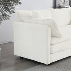 2-Piece Set Chenille Upholstered Extra Deep Seat Oversized Sofa with 3-Seater Sofa + Loveseat Sofa Sets