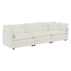 2-Piece Set Chenille Upholstered Extra Deep Seat Oversized Sofa with 3-Seater Sofa + Loveseat Sofa Sets