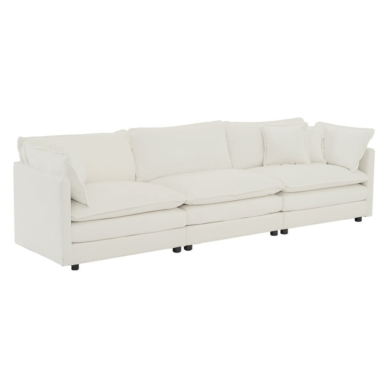 2-Piece Set Chenille Upholstered Extra Deep Seat Oversized Sofa with 3-Seater Sofa + Loveseat Sofa Sets