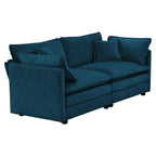 2-Piece Set Chenille Upholstered Extra Deep Seat Oversized Sofa with 3-Seater Sofa + Loveseat Sofa Sets