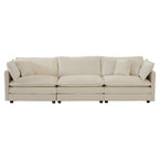 2-Piece Set Chenille Upholstered Extra Deep Seat Oversized Sofa with 3-Seater Sofa + Loveseat Sofa Sets