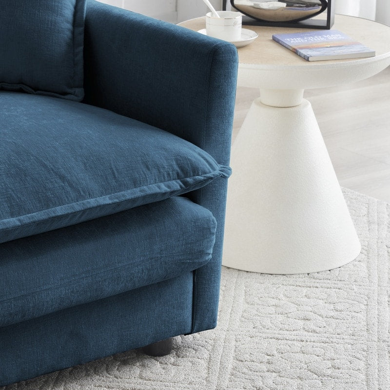 2-Piece Set Chenille Upholstered Extra Deep Seat Oversized Sofa with 3-Seater Sofa + Loveseat Sofa Sets