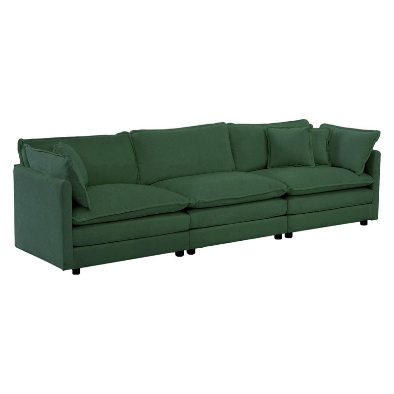 2-Piece Set Chenille Upholstered Extra Deep Seat Oversized Sofa with 3-Seater Sofa + Loveseat Sofa Sets
