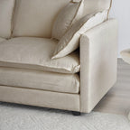 2-Piece Set Chenille Upholstered Extra Deep Seat Oversized Sofa with 3-Seater Sofa + Loveseat Sofa Sets