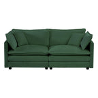 2-Piece Set Chenille Upholstered Extra Deep Seat Oversized Sofa with 3-Seater Sofa + Loveseat Sofa Sets