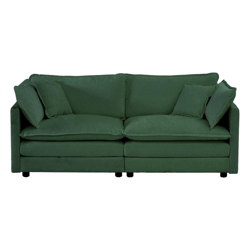 2-Piece Set Chenille Upholstered Extra Deep Seat Oversized Sofa with 3-Seater Sofa + Loveseat Sofa Sets