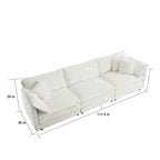 2-Piece Set Chenille Upholstered Extra Deep Seat Oversized Sofa with 3-Seater Sofa + Loveseat Sofa Sets