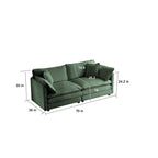 2-Piece Set Chenille Upholstered Extra Deep Seat Oversized Sofa with 3-Seater Sofa + Loveseat Sofa Sets