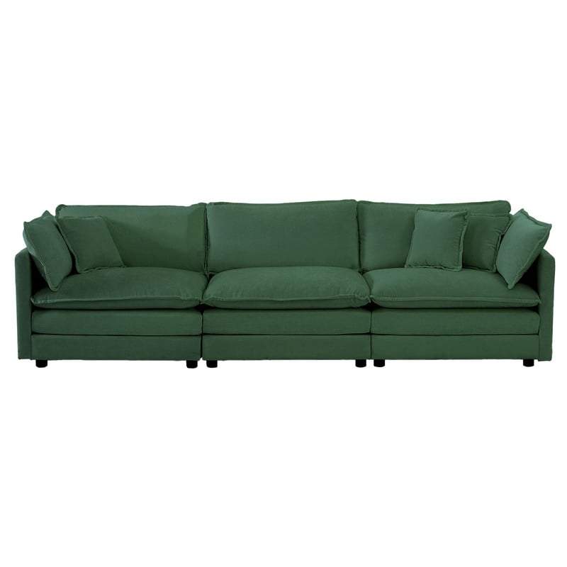 2-Piece Set Chenille Upholstered Extra Deep Seat Oversized Sofa with 3-Seater Sofa + Loveseat Sofa Sets