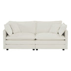 2-Piece Set Chenille Upholstered Extra Deep Seat Oversized Sofa with 3-Seater Sofa + Loveseat Sofa Sets