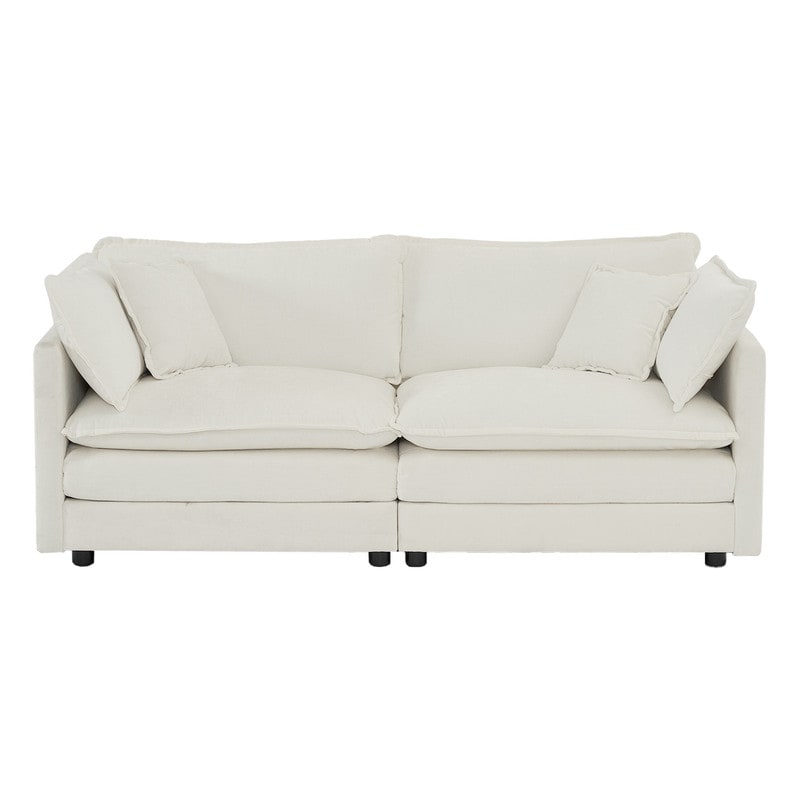2-Piece Set Chenille Upholstered Extra Deep Seat Oversized Sofa with 3-Seater Sofa + Loveseat Sofa Sets