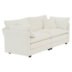 2-Piece Set Chenille Upholstered Extra Deep Seat Oversized Sofa with 3-Seater Sofa + Loveseat Sofa Sets