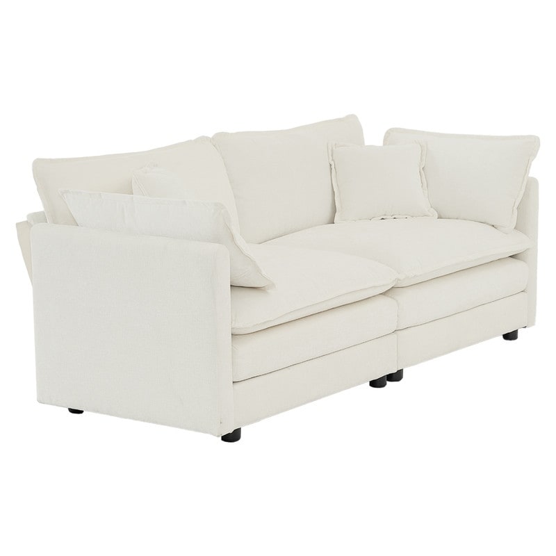 2-Piece Set Chenille Upholstered Extra Deep Seat Oversized Sofa with 3-Seater Sofa + Loveseat Sofa Sets