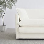 2-Piece Set Chenille Upholstered Extra Deep Seat Oversized Sofa with 3-Seater Sofa + Loveseat Sofa Sets