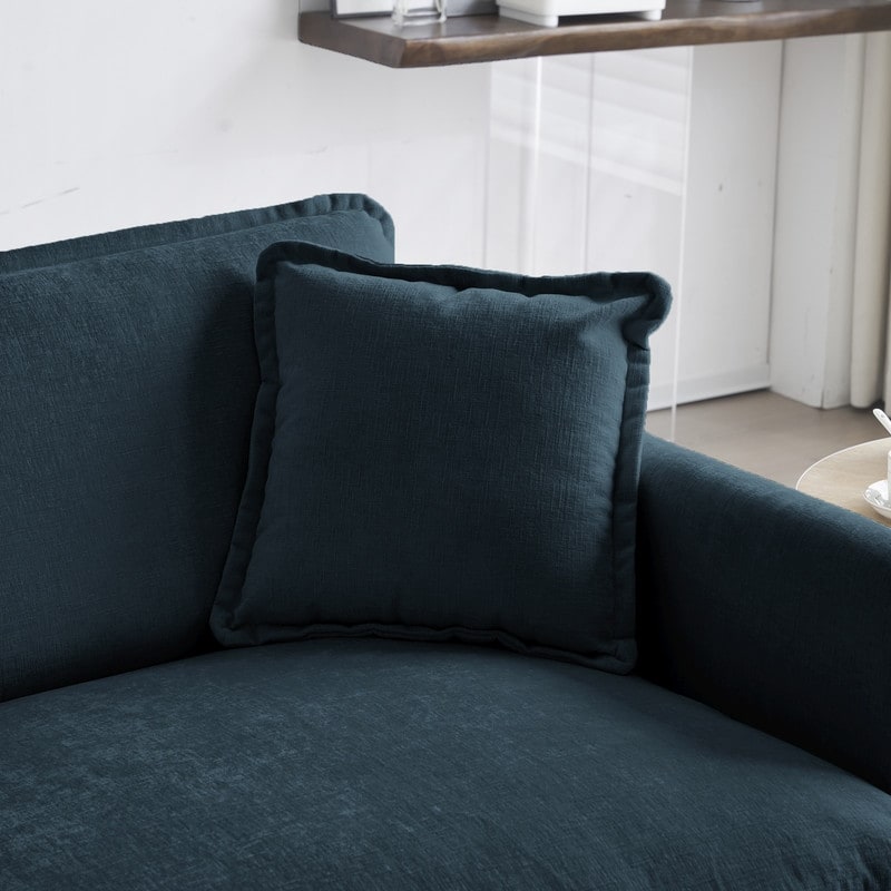 2-Piece Set Chenille Upholstered Extra Deep Seat Oversized Sofa with 3-Seater Sofa + Loveseat Sofa Sets