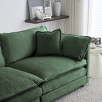 2-Piece Set Chenille Upholstered Extra Deep Seat Oversized Sofa with 3-Seater Sofa + Loveseat Sofa Sets
