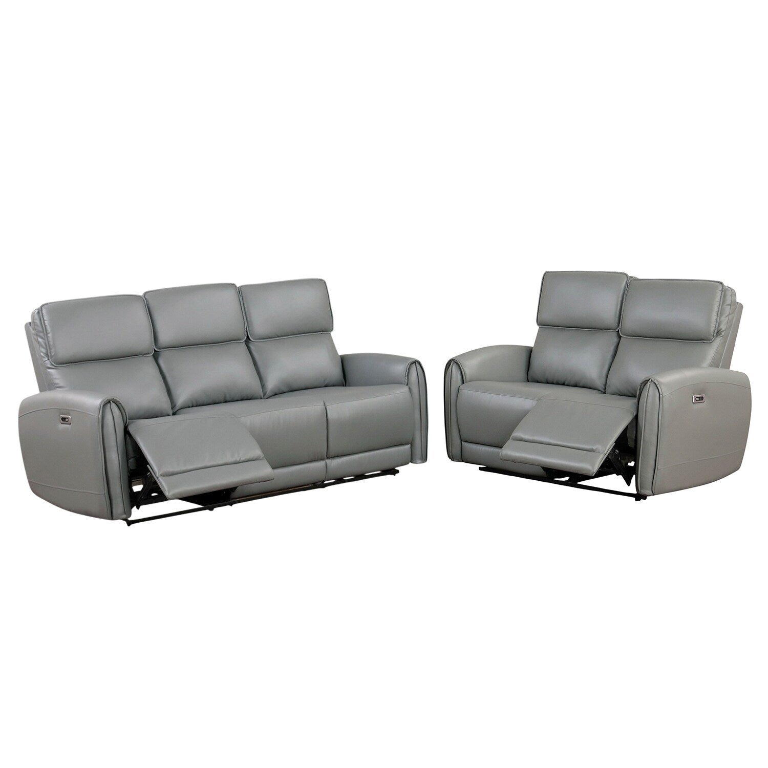 2 Piece Upholstered Power Sofa Set with USB Charging Ports