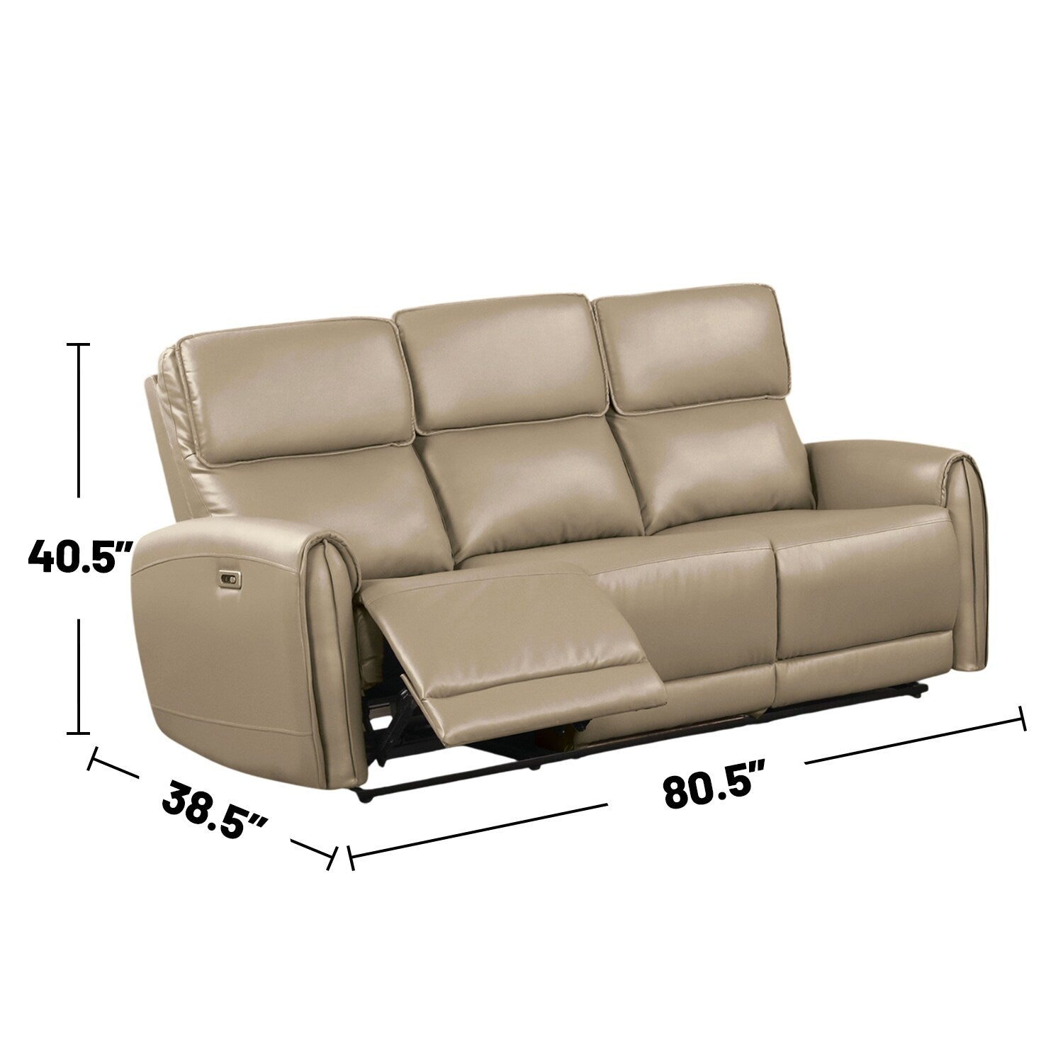2 Piece Upholstered Power Sofa Set with USB Charging Ports