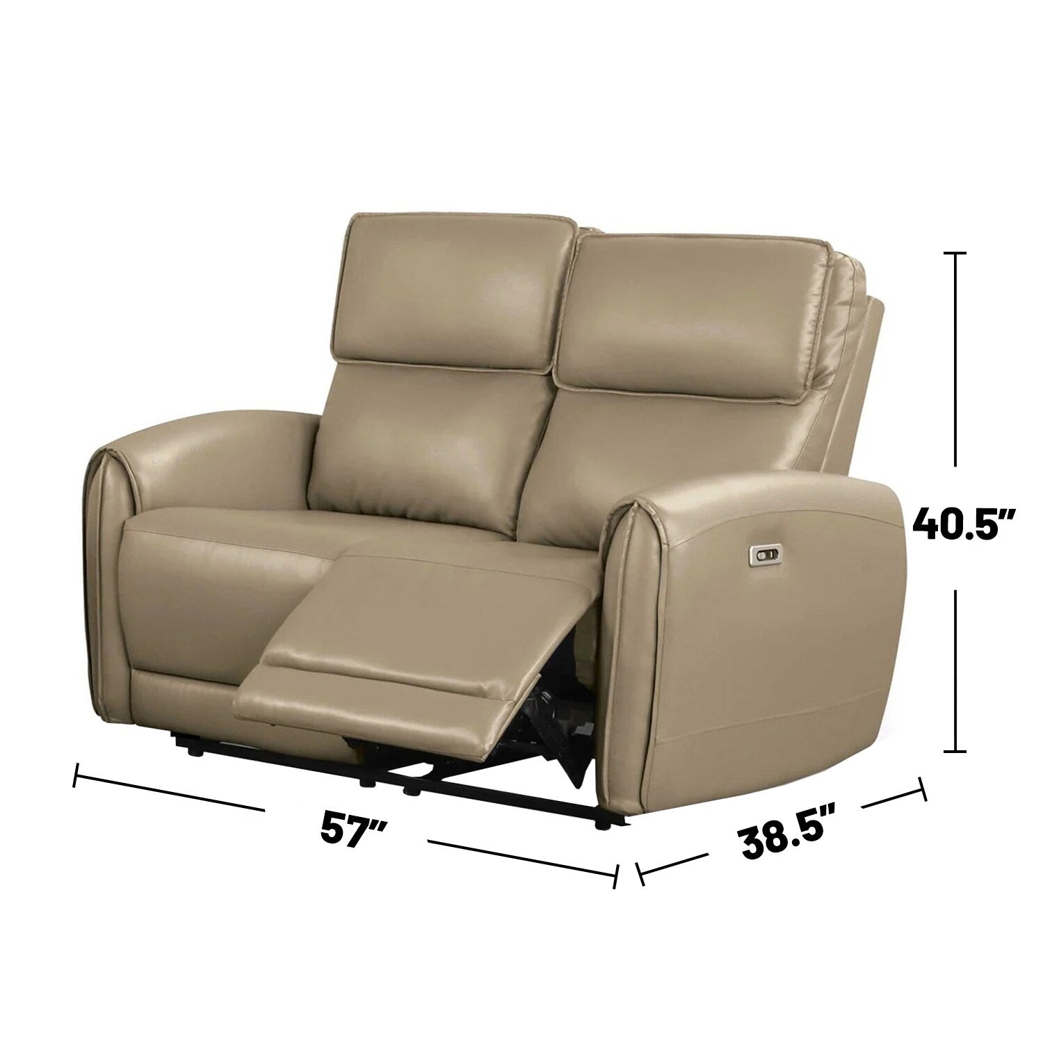 2 Piece Upholstered Power Sofa Set with USB Charging Ports