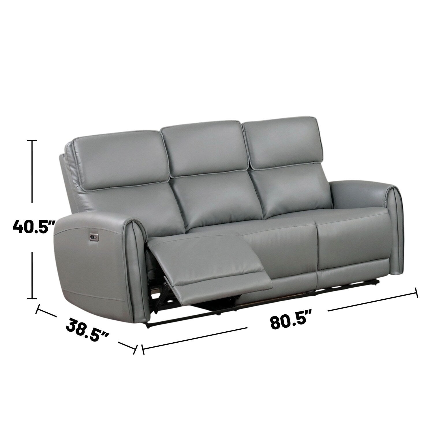 2 Piece Upholstered Power Sofa Set with USB Charging Ports