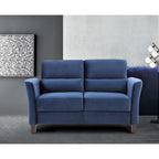 2 Pieces Mid Century Modern Upholstered Sloped Arms Living Room Set, Loveseat and Sofa
