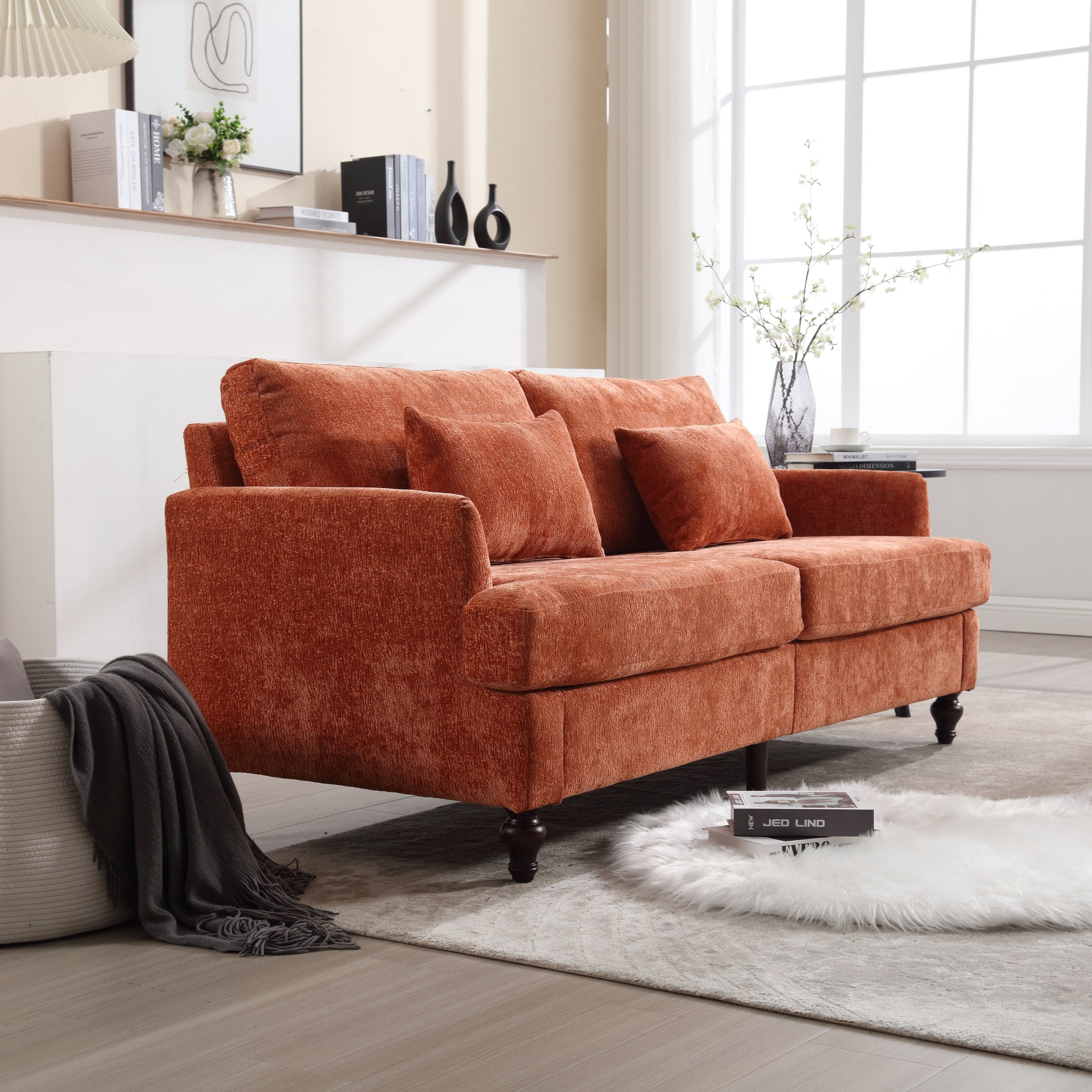 2-Seat Upholstered Loveseat Sofa Couch With Deep Seats,Multi-scene Use